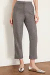Jonathan Simkhai Hayley Cropped Straight Pant In Warm Grey In Multi