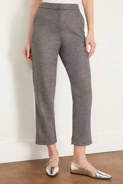 Jonathan Simkhai Hayley Cropped Straight Pant In Warm Grey In Multi