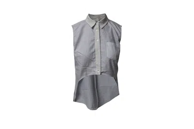 Jonathan Simkhai Hi-lo Sleeveless Oxford Shirt In Multicolor Cotton