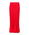 Simkhai Hollis Crinkled Satin Midi Skirt In Red