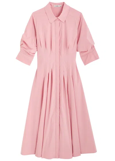 Jonathan Simkhai Jazz Cotton-blend Poplin Midi Shirt Dress In Light Pink