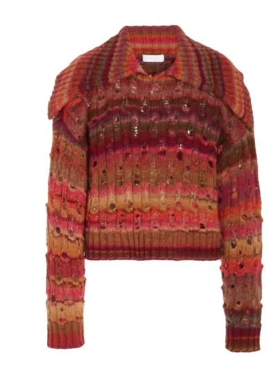 Jonathan Simkhai Jenna Space Dye Sweater In Punch Multi In Orange