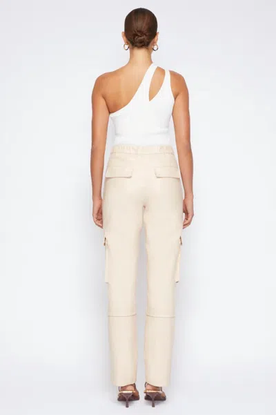 Jonathan Simkhai Jenni Ribbed One Shoulder Top In White In Beige