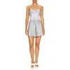 Jonathan Simkhai Jonathon Simkhai Pleated Lattice Linen Romper In Grey