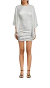 Simkhai Kadence Bell Sleeve Mini Dress In Silver