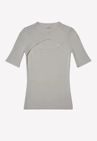 Jonathan Simkhai Keira Cut-out Compact Rib Top In White
