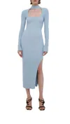 Simkhai Kenny Recycled Rib Midi Dress In Blue