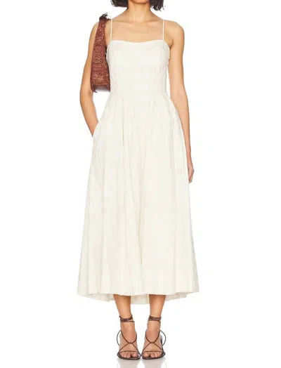 Simkhai Kittiya Midi Dress In Sand Multi In White