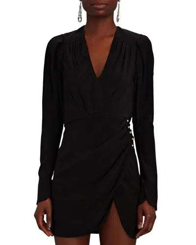 Jonathan Simkhai Leilani Stretch Long Sleeve Mini Dress In Black