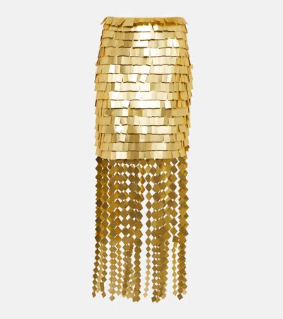 Jonathan Simkhai Lucee Embellished Midi Skirt In Gold