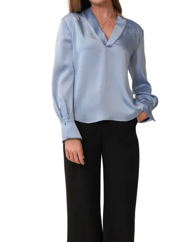 Jonathan Simkhai Maisey V Neck Blouse In Blue