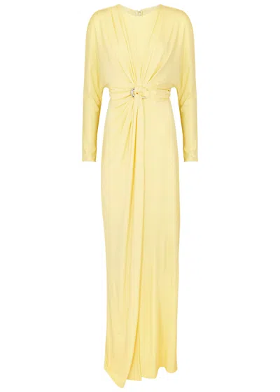 Jonathan Simkhai Maisie Draped Stretch-jersey Gown In Yellow