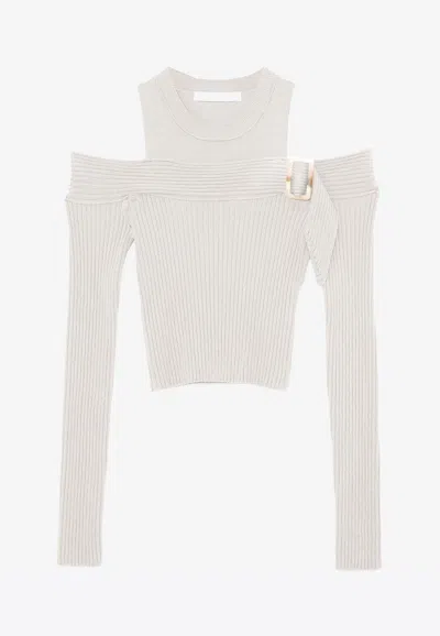 Jonathan Simkhai Mandy Cut-out Pullover In White