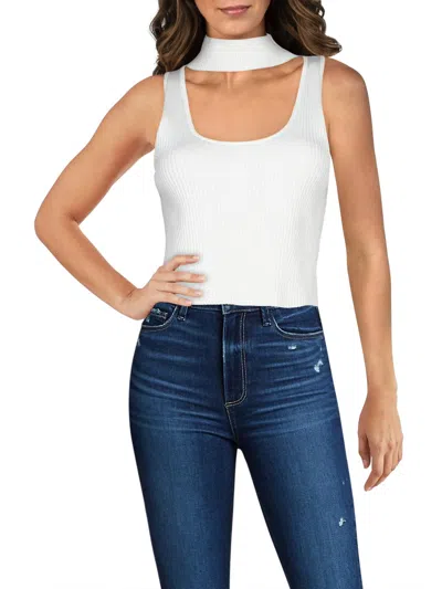 Jonathan Simkhai Margot Womens Scoop Neck Crop Choker Tank In White