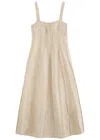 Simkhai Jonathan  Maya Jacquard Cloque Midi Dress In Cream