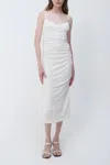 JONATHAN SIMKHAI MOIRA BRODERIE ANGLAISE JERSEY BUSTIER DRESS IN WHITE