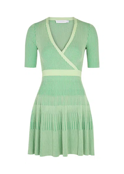 Jonathan Simkhai Nadya Ribbed-knit Mini Dress In Green