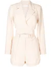 Jonathan Simkhai Nella Tailored Wrap Playsuit In Skin Tones
