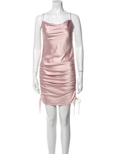 Pre-owned Jonathan Simkhai Night Night Cowl Neck Mini Dress In Pink