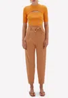 Simkhai Nikita Stretch Twill Tapered Pants In Brown