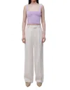 Simkhai Novia Pleated Straight Leg Pants In Eggshell In Beige