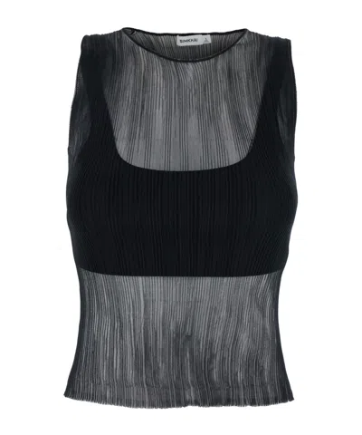 Simkhai Oakley Semi-sheer Tank Top In Black