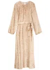 Simkhai Jonathan  Odina Metallic Devoré Maxi Dress In Light Pink