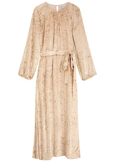 Jonathan Simkhai Odina Metallic Devoré Maxi Dress In Light Pink