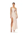 Simkhai One-shoulder Satin Maxi Dress In Nude