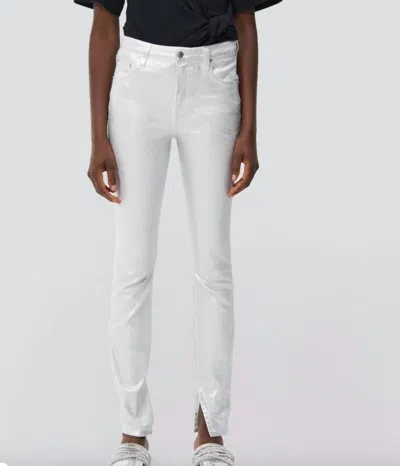 Jonathan Simkhai Rae High Rise Coated Jeans In Silver In White