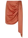 Simkhai Mae Draped Mini Skirt In Red