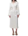 Simkhai Rhoda Crochet-trimmed Satin Midi Dress In White