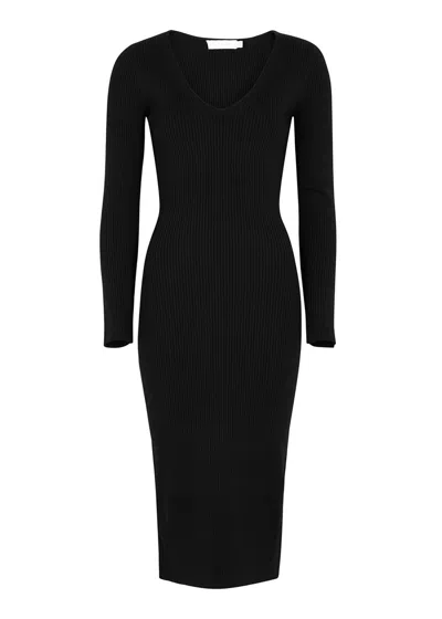 Jonathan Simkhai Ribbed-knit Midi Dress In Black