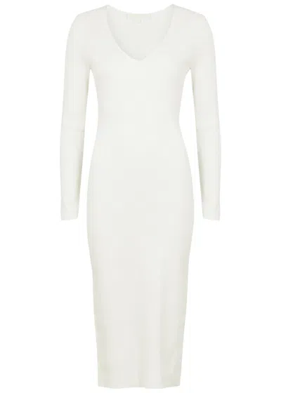 Jonathan Simkhai Ribbed-knit Midi Dress In White