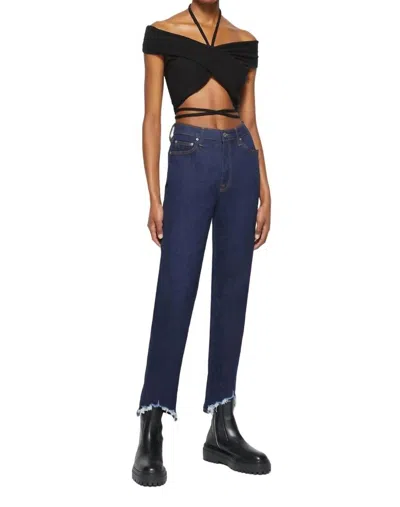 Jonathan Simkhai River High Rise Straight Denim In Rinse In Blue