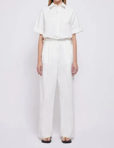 Jonathan Simkhai Ryett Cropped Shirt In White