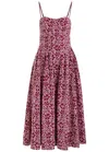 Simkhai Jonathan  Sangria Floral-embroidered Cotton Midi Dress