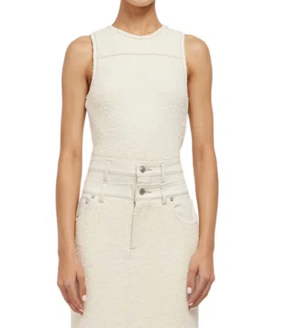 Jonathan Simkhai Sianna Cross Back Tank Top In Ivory White Multi