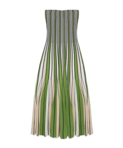 Simkhai Soleil Strapless Knit Midi Dress In Green