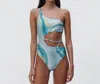 Simkhai Stormi Marble Print One Piece In Multi