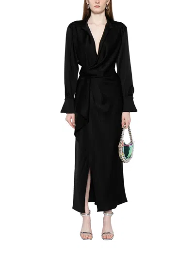 Jonathan Simkhai Talita Classic Draped Maxi Dress In Black
