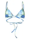 Jonathan Simkhai Watercolour-print Triangle Bikini Top In Blue