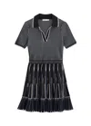 Simkhai Jonathan  Weslee Striped-intarsia Knitted Mini Dress In Navy