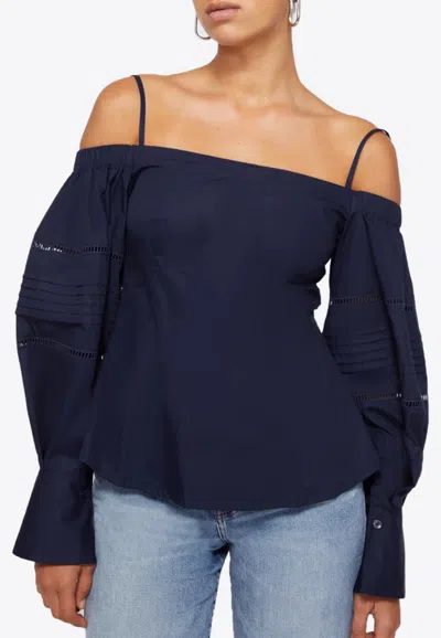Jonathan Simkhai Whitney Off-shoulder Top In Navy