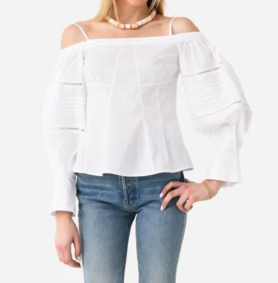 Jonathan Simkhai Whitney Puff Sleeve Top In White