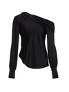 Simkhai Women's Alice Satin One-shoulder Top In Black