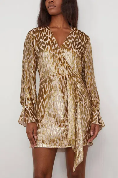 Jonathan Simkhai Women's Camryn Long Sleeve Mini Dress In Gold