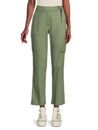Jonathan Simkhai Women's Carolina Linen Blend Cargo Pants In Green