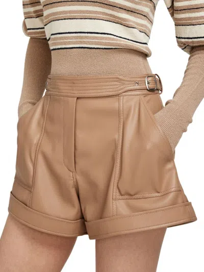 Jonathan Simkhai Women's Chace Belted Faux Leather Shorts In Thorn