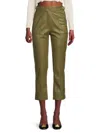 JONATHAN SIMKHAI WOMEN'S ELISA FAUX LEATHER CROPPED PANTS